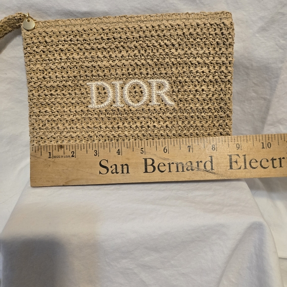 Dior Raffia Makeup Pouch + 3 JOY Perfume Samples – Straw Zipper Clutch GWP Gift - Picture 6 of 8